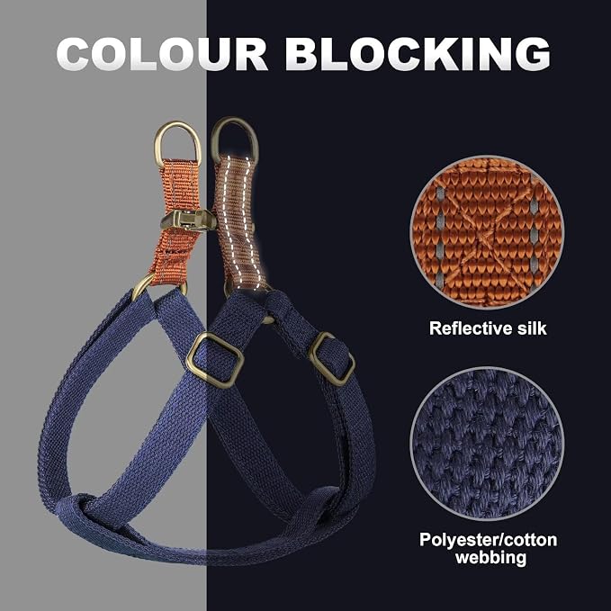 Step in Dog Harnes for Medium Dogs, Dark Blue, M, Chest 19-28" | Freedom Nylon Dog Halter Vests with Metal Buckles, Easy On and Off, Adjustable Straps, Escape-Proof, Easy Walking Training - Image 3