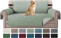 H.VERSAILTEX Reversible Loveseat Couch Cover for 2 Cushion Couch Water Resistant Furniture Protector for Pets Durable Large Cushion Protector with Elastic Strap(Oversized Loveseat, Desert Sage/Beige) by HVERSAILTEX
