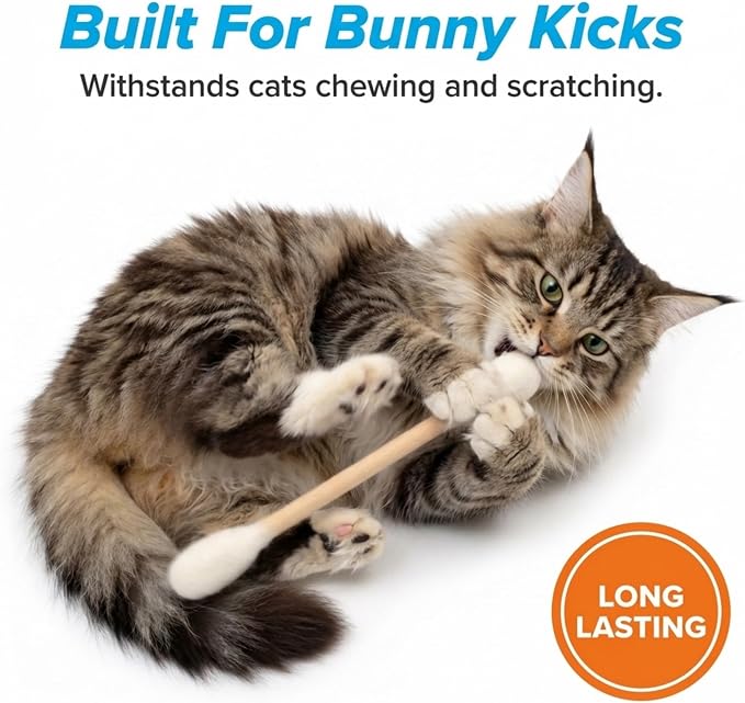 Glaciart One XXL Swabs Cat Toys with Catnip - 2 Pk | Durable for Chew, Cute Cat Toys Interactive Kitty for Boredom, Exercise, & Play | Filled w/Organic Catnip for Anxiety & as Digestive Aid - Image 6
