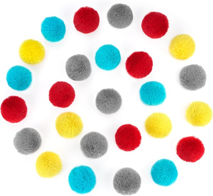 CHIWAVA 24PCS 1.8" Catnip Furry Cat Toys Ball Soft Pom Pom Balls Kitten Toy | Assorted Color Chasing Quiet Play, Lightweight Interactive Fetch Balls, Great for Indoor Kitten Activity Daily Plays - Image 3