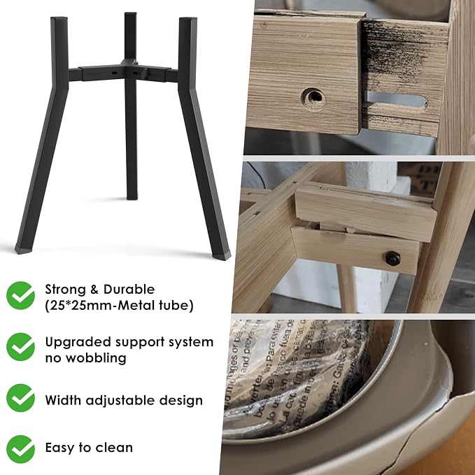 Elevated Dog Bowl Stand for Large Dogs, Adjustable Width 8.2-12.6", 16.9" Tall Single Raised Dog Food Water Stand,Bowl Not Included - Image 5