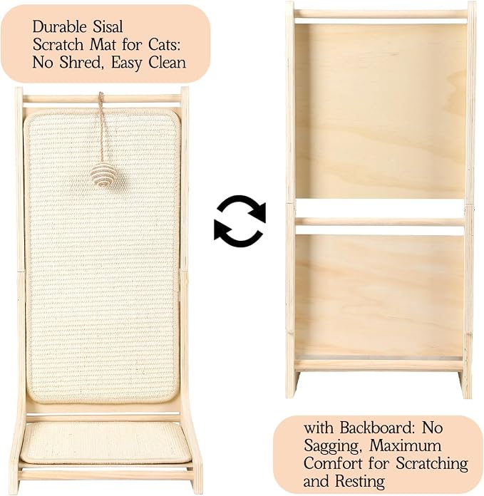 L-Shaped Cat Scratcher Pad for Indoor Cats - Sisal Scratching Board, Furniture Protector, and Scratch Post - Image 5