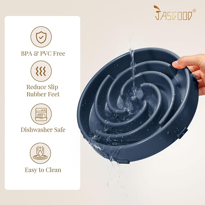 JASGOOD Slow Feeder Dogs Bowl for Large Medium Dogs,Anti-Gulping Pet Slower Food Feeding Bowls Stop Bloat,Preventing Choking Healthy Design Dogs Bowl - Image 5