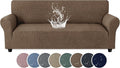 MAXIJIN Waterproof Couch Cover for 3 Cushion Couch, 1 Piece Stretch Sofa Covers Slipcovers with Non-Slip Elastic Bottom, Washable Furniture Protector for Dogs Pets (Large, Coffee) by MAXIJIN