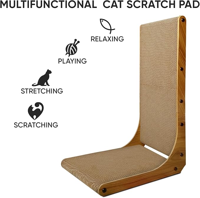 Cat Scratcher, L-Shaped Cat Scratching Pad, 23 Inch, Small | Recyclable Cardboard for Vertical or Horizontal Scratching, Ideal for Indoor Cats and Helps Protect Furniture, Durable Use - Image 3