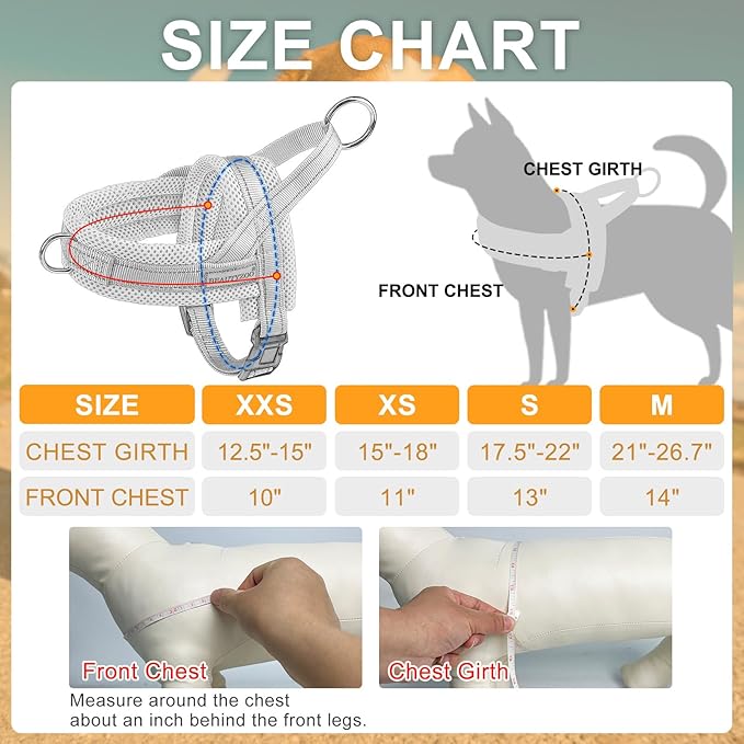 BEAUTYZOO Dog Harness Medium Sized and Leash Set, No Pull Step in Pet Vest | Breathable Mesh with Handle, Reflective, Adjustable No Choke Escape Proof, Lightweight, Easy Control for Walking, Red M - Image 5