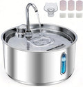 Stainless Steel Cat Water Fountain, 135oz/4L Automatic Pet Water Dispenser with 3 Filters & 2 Water Outlets, Quiet Indoor Drinking Fountain for Cats Small Dogs, Water Level Window by Unknown