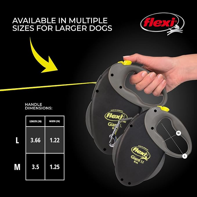FLEXI® Giant Tape Retractable Dog Leash, Large, 26 ft - Black | German engineered, original flexi leash, durable quality for dogs up to 110 lbs, tangle-free, walking, reliable brake system - Image 6