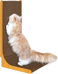 L-Shape Cat Scratcher， 21 Inch Double-Sided High Density Corrugated Cat Scratch Pad, with Catnip, Multi-Angle Furniture Protector, Indoor cat use, Small Size. by Furcompan