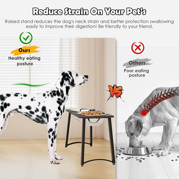 Elevated Dog Bowls for Large Dogs with Slow Feeder, 2 Stainless Steel Dog Bowls -101oz, 16.5" Tall Raised Dog Food Water Bowl Stand for Large Breed, Extra Large Dogs - Image 3