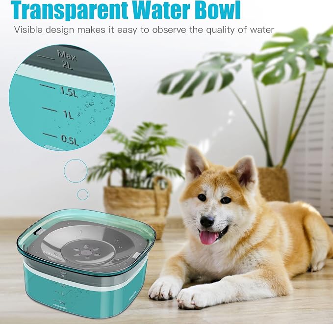UPSKY 70oz Dog Water Bowl, No Spill Slow Drinking Feeder for Messy Drinker | Large Capacity, Spill Proof, Prevent Pet Prevents Choking, Anti-Slip, Visible Water Level, Suitable for Travel and Car Trips - Image 4
