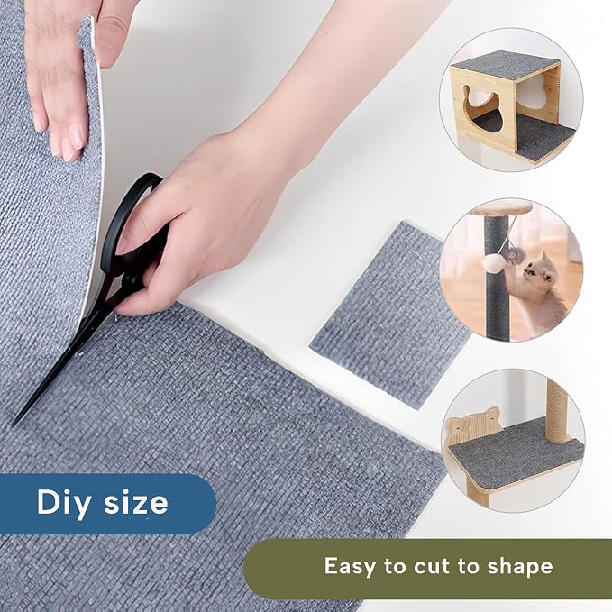 KEYIDE Couch Cat Scratch Protector 79 x 16 Cat Scratcher Wall Climbing from Cat Claws for DlY Tower Post Cat Tree (Grey) - Image 2