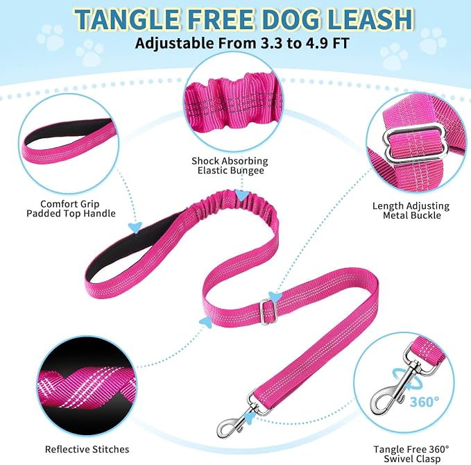 SlowTon No Pull Small Dog Harness and Leash Set with Front Clip | Soft Padded, Neck & Chest Adjustable, Lightweight, Anti-Twist, Puppy Vest Harness Pet Lead Combo for Small Medium Dog, FU, M - Image 8