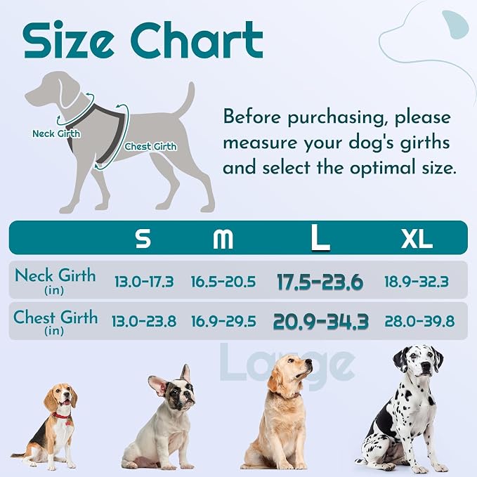 Eagloo Dog Harness No Pull for Large Dogs, Easy On & Off with 3 Buckles | No Choke with Front Clip, Adjustable Fit, MOLLE System, Reflective Vest, Easy Control for Walking, Red & Teal, Large - Image 2