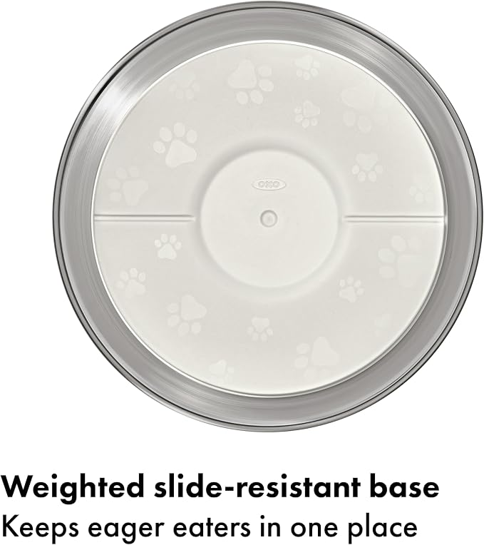 OXO Pet Nonslip Stainless Steel Dog Bowl - Medium, 2 Cup Capacity | Wide Mouth, Weighted Base, Comes Apart for Easy Cleaning, Dishwasher Safe, Cat Bowls - Image 4