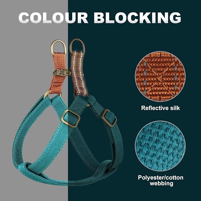 Step in Dog Harnes for Medium Dogs, Blue, M, Chest 19-28" | Freedom Nylon Dog Halter Vests with Metal Buckles, Easy On and Off, Adjustable Straps, Escape-Proof, Easy Walking Training - Image 3