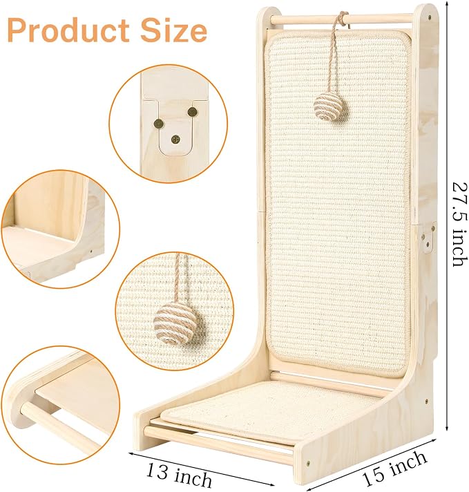 L-Shaped Cat Scratcher Pad for Indoor Cats - Sisal Scratching Board, Furniture Protector, and Scratch Post - Image 3