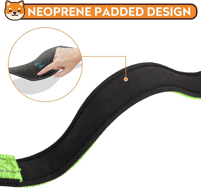 Reflective Dog Collar, Adjustable Soft Neoprene Padded,Green,XL | Breathable Nylon for Extra Large Dogs,Tear-Resistant Webbing,Chafe‑Free on Walks and Hikes,Metal D-Ring,Night Safety - Image 4