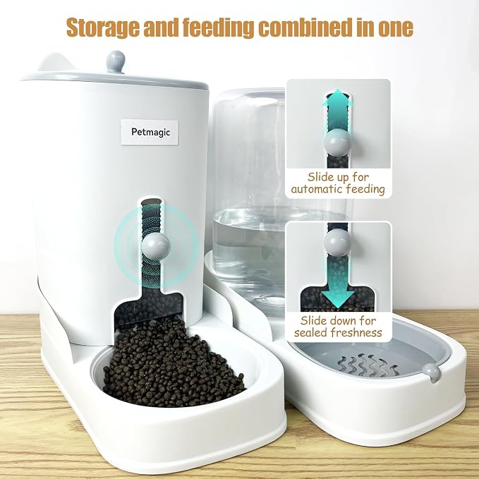 Gravity cat Feeder by Petmagic is a 3.6L Large-Capacity cat Food and Water Bowl Set. This Two-piece Set is Suitable for pet Feeding, Including Small and Medium-Sized Dogs, Kittens. - Image 6