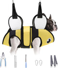 Dog Grooming Hammock for Small Dogs Cats, Cute Bee Design Dog Hanging Harness for Nail Trimming/Clipping, Pet Sling with Grooming Kit and Thick Neck Support & Strap Restraint Claw Care, M by Cherishelt