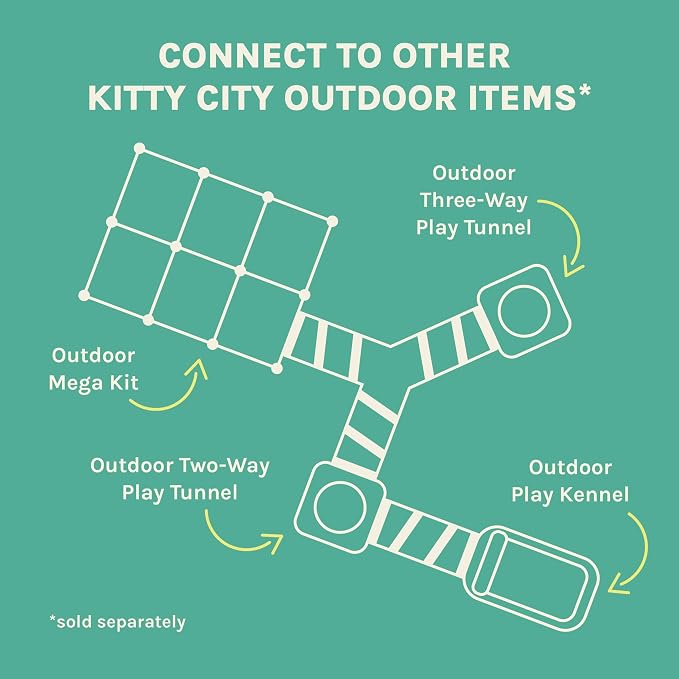 Kitty City Catio Outdoor 10' Cat Tunnel – 10‑Foot Cat‑Sized Play Tunnel, 11” Diameter, Modular Catio Connector for Cats & Small Pets - Image 8