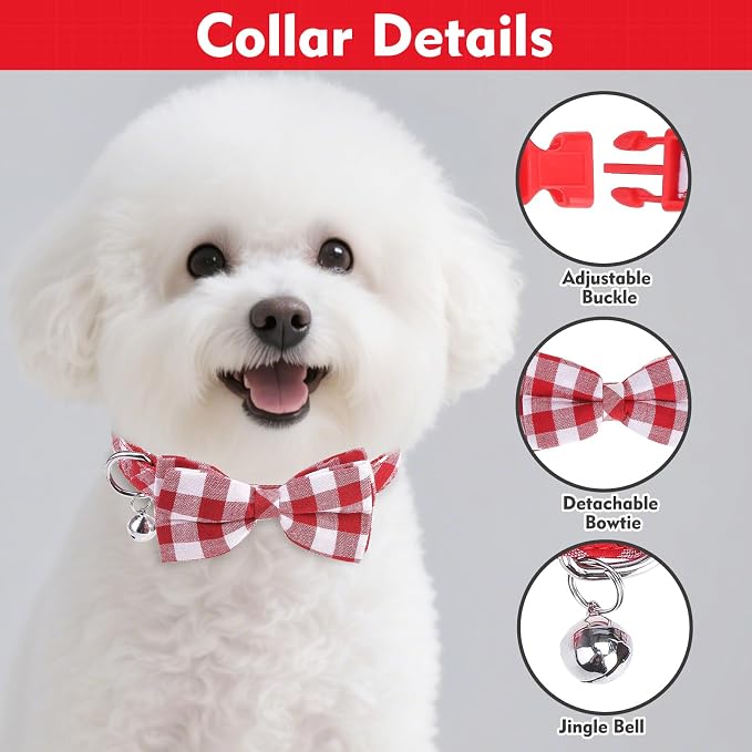 EXPAWLORER Step-in Dog Harness Small Sized Collar and Leash Set | Cute Small Dog Harness No Pull Girl, Pet Collar with Detachable Bow, Adjustable Light Puppy Vest for Dogs Cats, Red XS - Image 4