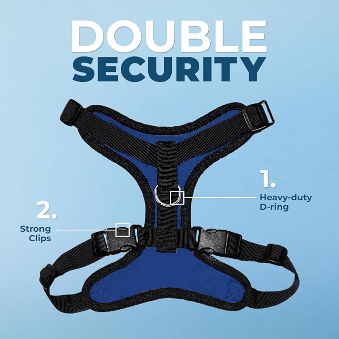 Voyager Step-in Lock Dog Harness - Royal Blue/Black Trim, Medium | 17 - 21" in Chest, Adjustable, Breathable Air Mesh, Lightweight for Daily Walks, Strong Clips, Heavy Duty D-Ring - Image 2