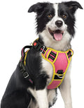 rabbitgoo Dog Harness Medium Sized, No Pull 3 Buckles Easy On & Off | Soft Padded, Walking with Control Handle, Adjustable and Reflective, Pink & Yellow, Medium by rabbitgoo