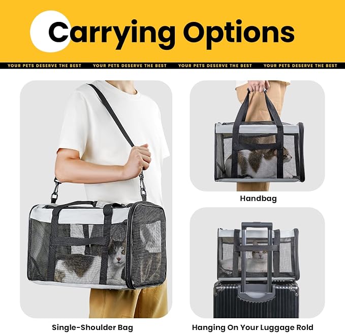 Conlun Soft-Sided Cat Carrier for Small-Medium Cats, Puppies up to 15 Lb, Airline Approved - Image 8