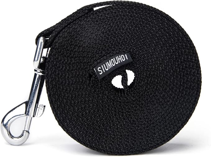 Strong Durable Nylon 10ft Long Dog Training Leash, Traction Rope, 1 Inch Wide, for Small and Medium Dog (Black, 10 Feet) - Image 7