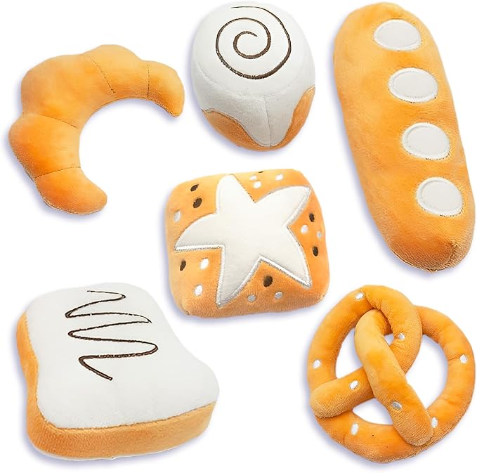 SunGrow Catnip Buns, Physical and Mental Enrichment Instruments for Felines, for Cat Entertainment and Relaxation, Cute Bread-Shaped Stuffed Companions, Soft Flanellete Material, 6 Pieces per Pack by SunGrow