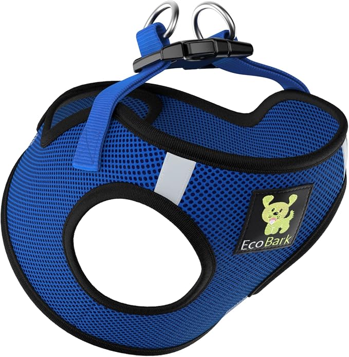 EcoBark Step in Dog Harness - Reflective Soft Luxurious Mesh Dog Harnesses for XXS, XS, Small, and Medium Dogs - Eco-Friendly Comfort Secure Halter No Pull Adjustable Pet Vest (Royal Blue, XS) - Image 8