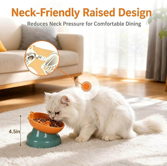 Ceramic Slow Feeder Cat Bowl, 15-Degree Tilted Non-Slip | Food-Grade Ceramic For Indoor Cats, 5.3 In Shallow Bowl, Whisker-Friendly, Dry And Wet Food, Dishwasher Safe - Image 3