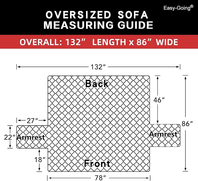 Easy-Going Reversible Couch Cover, 3 Cushion Sofa, X-Large, Orange/Black | Machine Washable Slipcover For Dogs, Water Resistant Furniture Mat For Living Room, Non-Slip Sofa Cover, Pet Friendly - Image 6