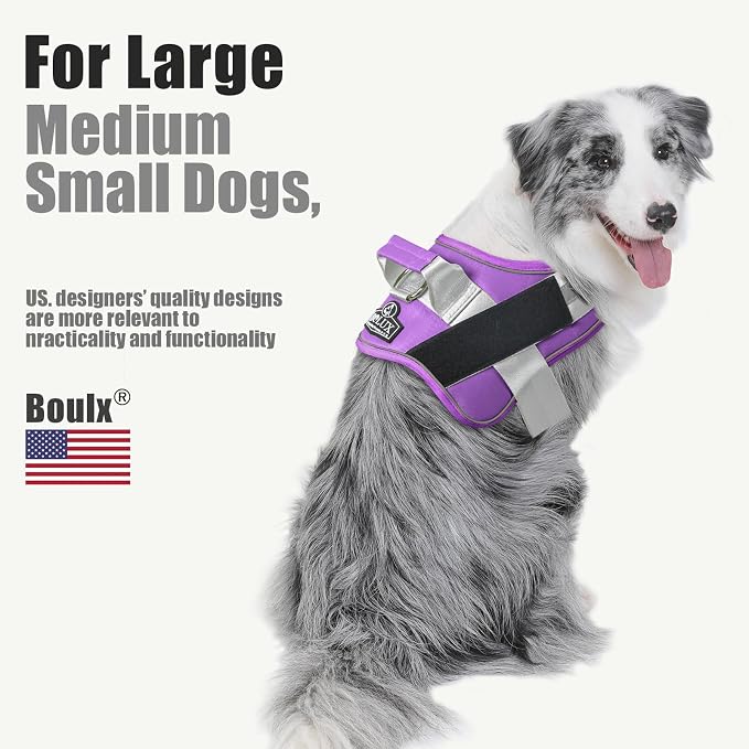 Dog Harness, No-Pull Reflective Dog Vest, Breathable Adjustable Pet Harness with Handle for Outdoor Walking - No More Pulling, Tugging or Choking (Lavender, Medium (Pack of 1)) - Image 5