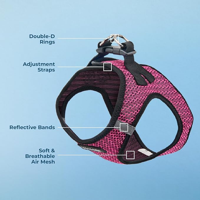 Voyager Step-in Air Dog Vest Harness - Fuchsia 2-Tone, Large | 18- 20.5" in Chest, Reflective Bands, All Weather Breathable Air Mesh, Cats Compatible, Lightweight, Fast Drying - Image 4