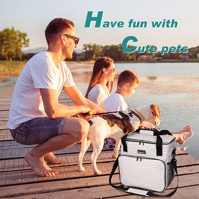 BAGLHER Dog Travel Bag, Pet Travel Bag (ALL Pet Travel Supplies), With 2 Pet Food Containers and 2 Collapsible Silicone Bowls; Essential Kits for Travel BLW - Image 6