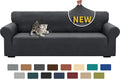 XINEAGE Stretch Jacquard XL Sofa Cover, Non Slip Sofa Slipcover for Dog | High-Stretch Fabric. Wear-Resistant, Pet Friendly. Easy Install & Washable for Living Rooms, Offices.Dark Gray by XINEAGE