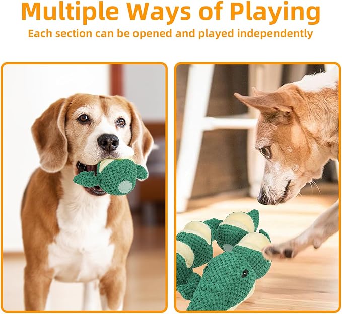 Mihachi Dog Enrichment Toys, Snuffle Toy for Small Medium Dogs, Detachable Dog Puzzles Squeaky Sniffle Interactive Toy for Foraging Training, Boredom and Mental Stimulation, Green Crocodile - Image 6
