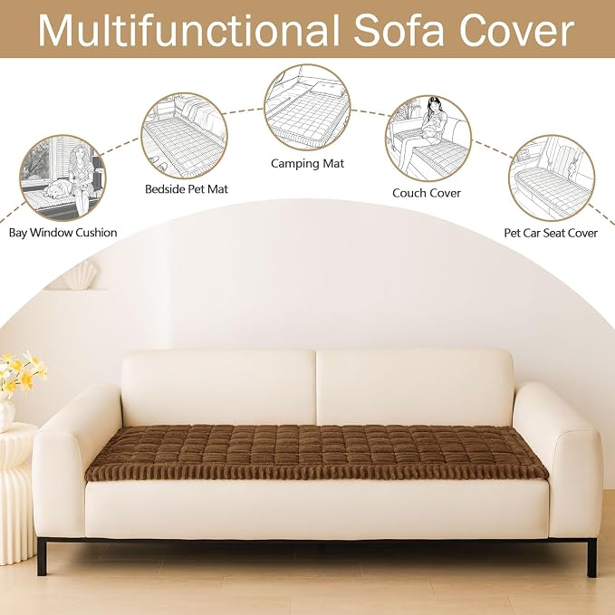 hyha Couch Cover for Dogs, Washable Non Slip Plush Flannel Sofa Protector | Thick Flannel, Anti-Slip Backing, Pet Hair & Scratch Protection, Fits Sofa & Loveseat (27.6" x 47") - Image 3
