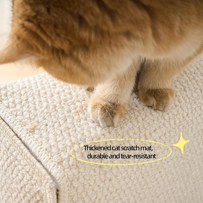 SHENGOCASE Cat Scratch Pad Couch Sofa Armrest Protector, Scratcher Cover for Couch Corner, Carpet Scratching Post (7.9") - Image 7