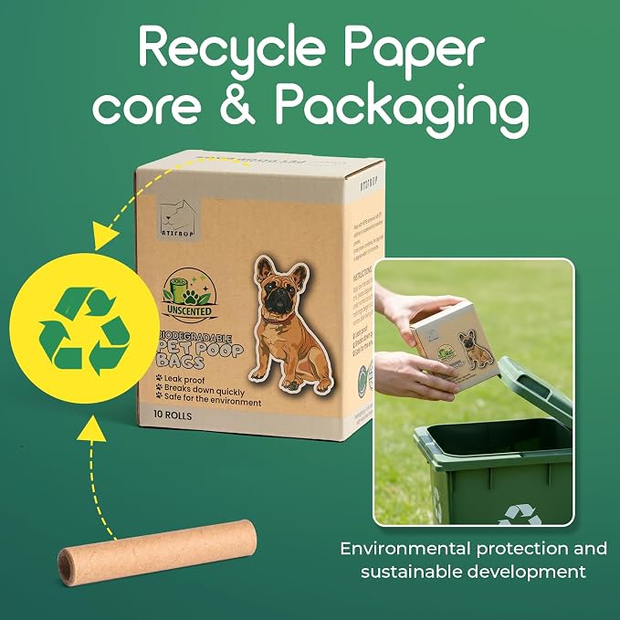 ATIFBOP Biodegradable Dog Poop Bags 150 Counts with Dispenser | Leak Proof, Extra Thick, with Dispenser - Image 7