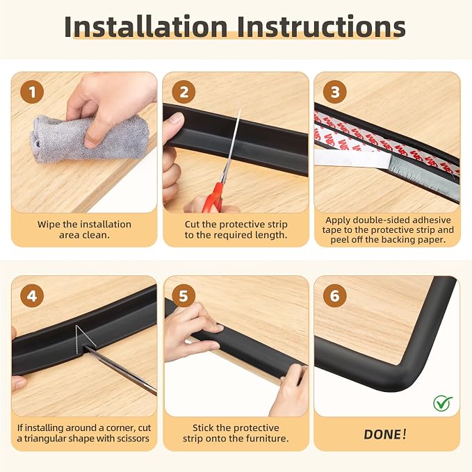 Corner Protector Baby, Baby Proofing Edge Corner Protector, Soft Foam White | Waterproof Foam Cushion with Adhesive Tape ,Corner Protector for Fireplace, Table, Stair, Cabinet (6.6ft Edge + 4 Corners) - Image 4