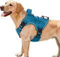 Heavy-Duty Tactical Dog Harness for Large Dogs, No Pull Adjustable Reflective Pet Vest with Molle System, K9 Military-Grade Control for Service Training, Outdoor & 10+ Breeds, Blue, Medium by Bruvoalon