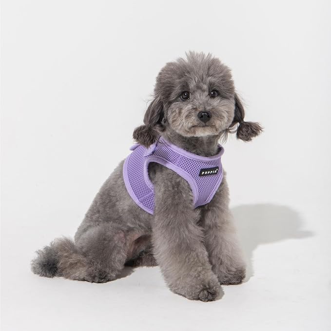 Puppia Soft Vest Dog Harness Step-in Padded Mesh No Choke No Pull Comfortable Walking Running Training for Small Medium Large Dogs, Violet, Medium - Image 4