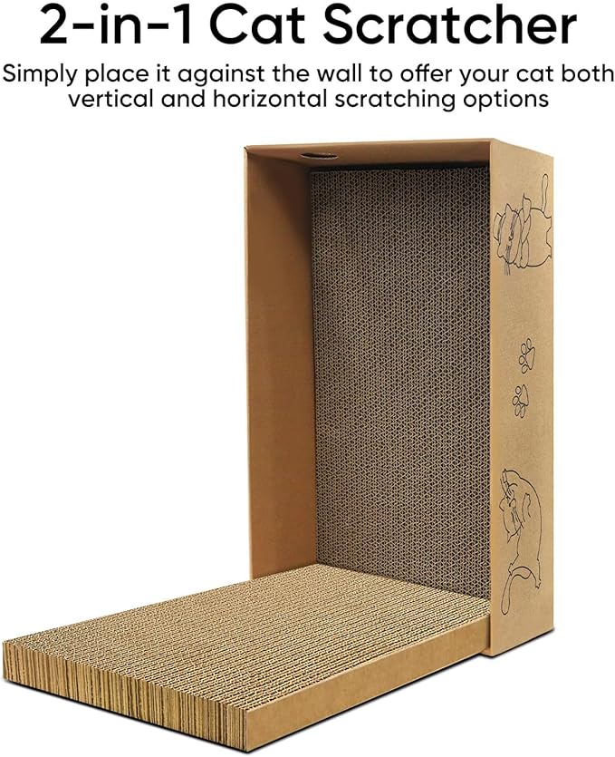 Cat Scratcher, 5 Packs in 1 Cardboard Box Cat Scratching Pad, Large | Assembly-Free Cat Scratching Board, Scratching Pad for Indoor Cats and Kittens, Durable Recyclable Corrugated Cardboard Pads - Image 5