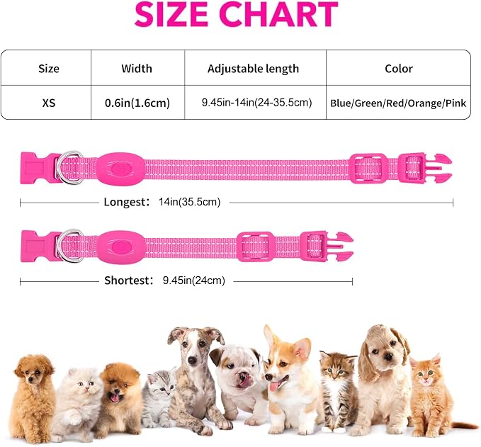 Light Up Collar for Small Dogs& Cats, Reflective LED Dog Collar Rechargeable Puppy Safety Lights for Nighttime Walking (Pink) - Image 4