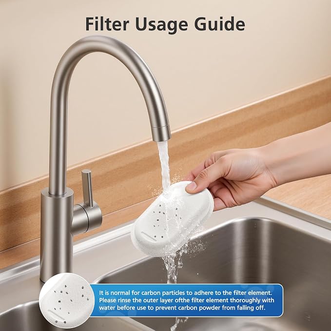 50 Pack Cat Water Fountain Filters for Stainless Steel Pet Water Dispenser | 108/3.2L& 67oz/2L& 4L/135oz Cat/Dog Fountain Filter Replacement(25 Filters & 25 Sponges) - Image 8
