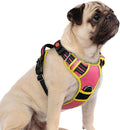 rabbitgoo Dog Harness Small Sized, No Pull 3 Buckles Easy On & Off | Soft Padded, Walking with Control Handle, Adjustable and Reflective, Pink & Yellow, Small by rabbitgoo