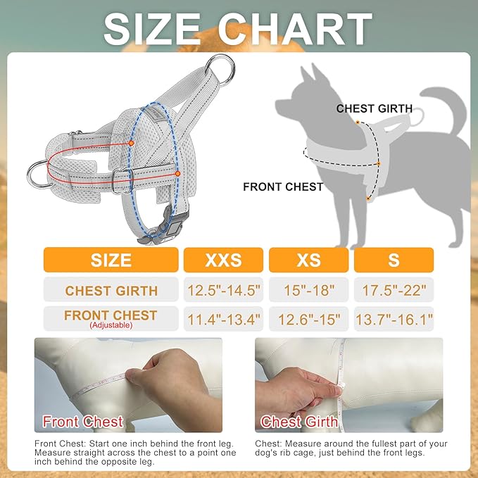 BEAUTYZOO Small Dog Harness and Leash Set, No Pull Step in Puppy Vest | Neck & Chest Adjustable, No Choke Escape Proof, Breathable with Handle, Lightweight, Easy Control for Walking, Pink S - Image 2